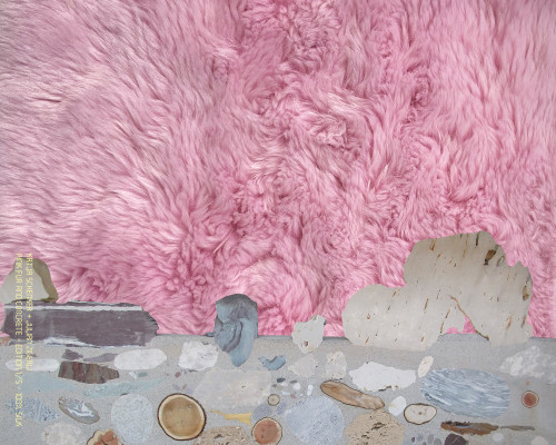 Artwork – Fur and concrete on silk